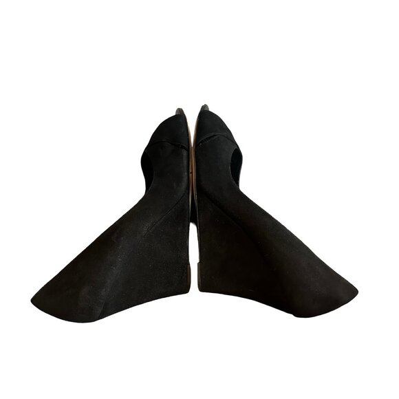 Kate Spade New York Black Peep Toe Wedge Sandals Cutout Velvet Size 6.5 Women's - Picture 4 of 11